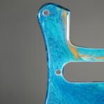 ocean blue resin stratocaster pickguard: neon swirl guitar art
