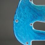 ocean blue resin stratocaster pickguard: neon swirl guitar art