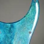ocean blue resin stratocaster pickguard: neon swirl guitar art