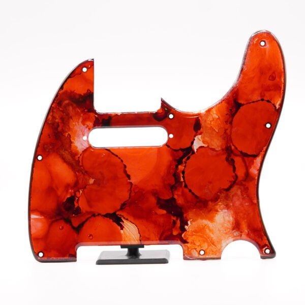 crimson reliquary – red telecaster pickguard | custom tele pickguard | alcohol ink guitar art