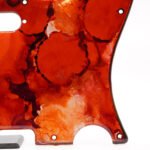 crimson reliquary – red telecaster pickguard | custom tele pickguard | alcohol ink guitar art
