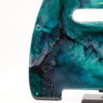 abyssal tide – teal & black telecaster pickguard | alcohol ink on resin | custom tele pickguard