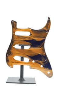 cosmic brass nebula epoxy resin guitar pickguard
