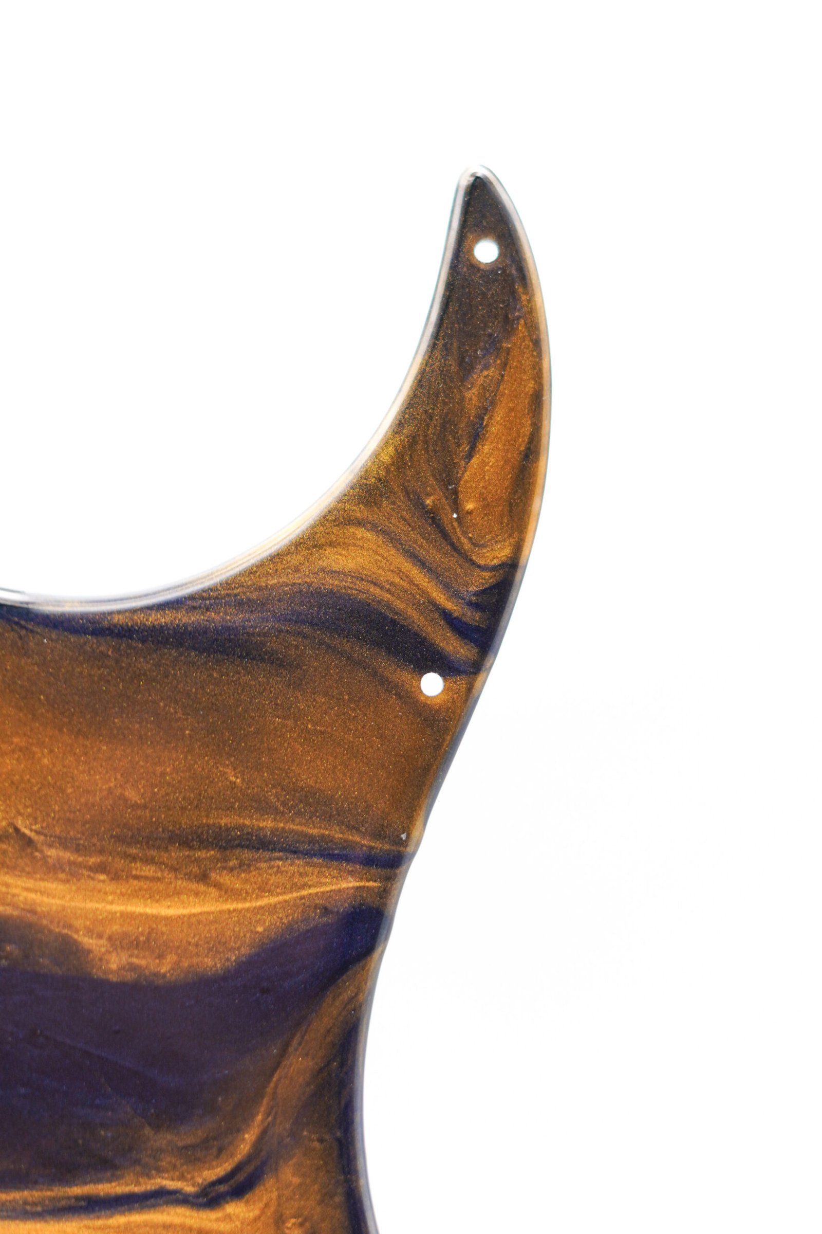 cosmic brass nebula epoxy resin guitar pickguard