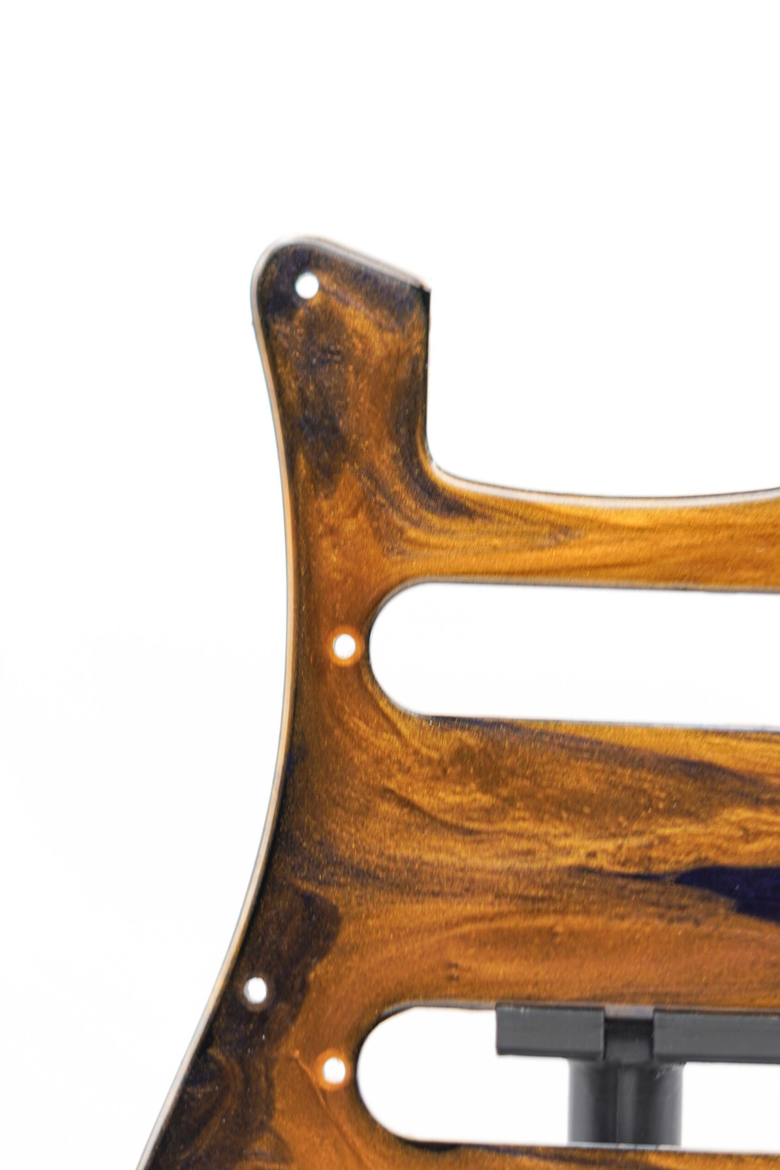 cosmic brass nebula epoxy resin guitar pickguard