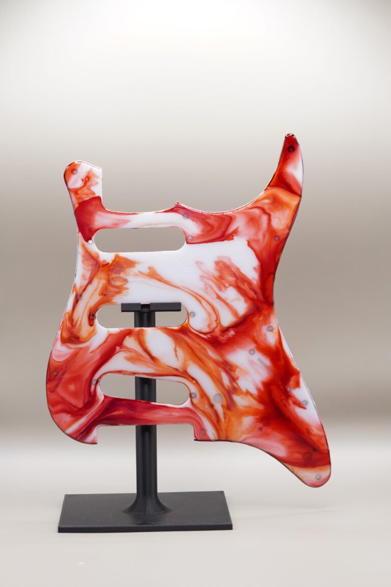 crimson merlot – handmade stratocaster pickguard| one of one