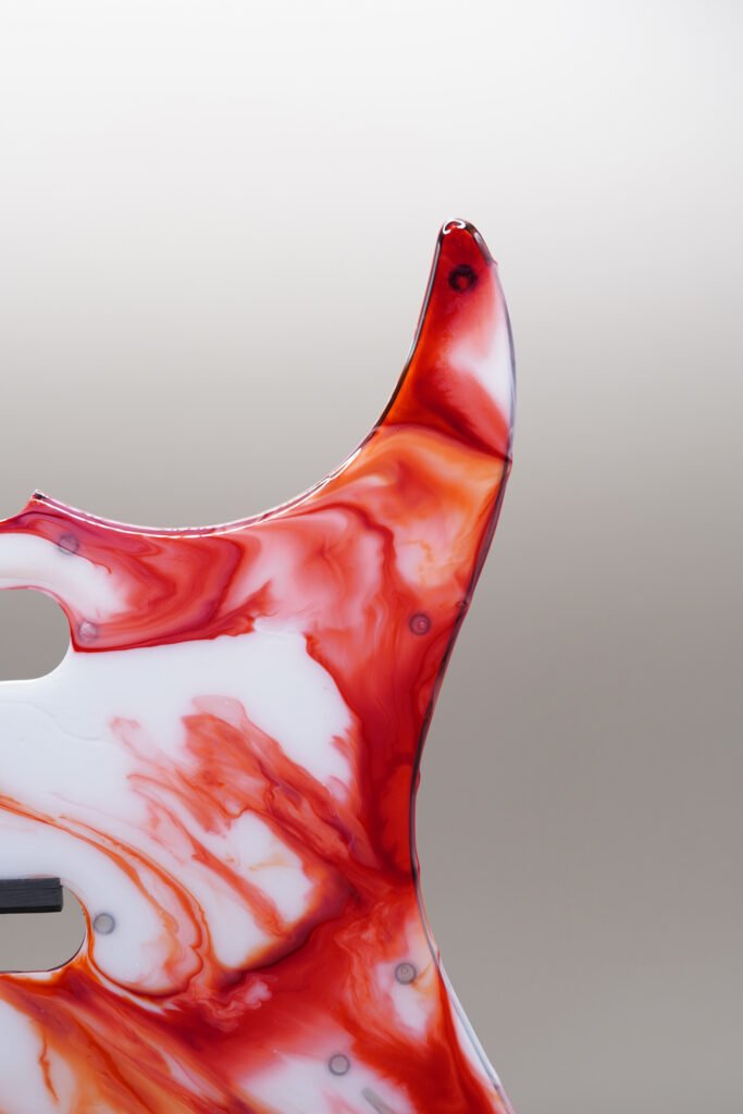 crimson merlot – handmade stratocaster pickguard| one of one