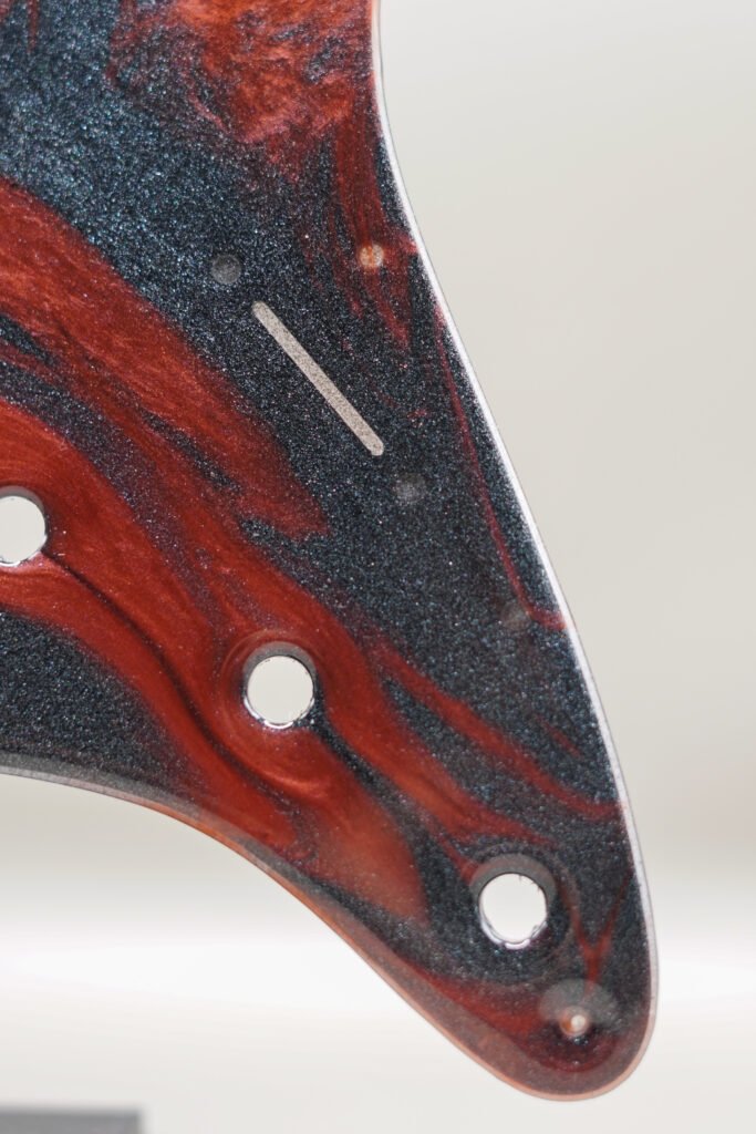 crimson flow – handmade stratocaster pickguard