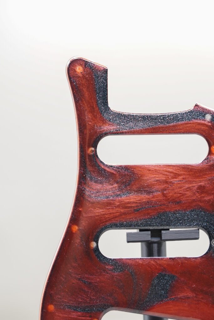 crimson flow – handmade stratocaster pickguard