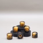 mayan obsidian – guitar knob set (carbon black + mayan gold)