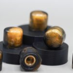 mayan obsidian – guitar knob set (carbon black + mayan gold)