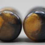 mayan obsidian – guitar knob set (carbon black + mayan gold)