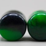 green neon glow custom guitar knobs resin made