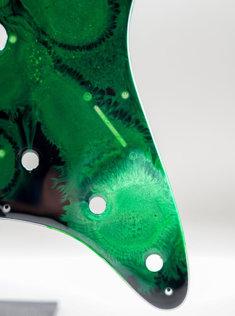 neon pulse – custom epoxy resin strat pickguard | one of one
