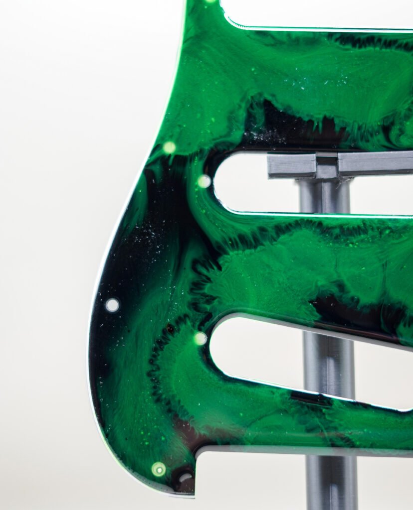 neon pulse – custom epoxy resin strat pickguard | one of one