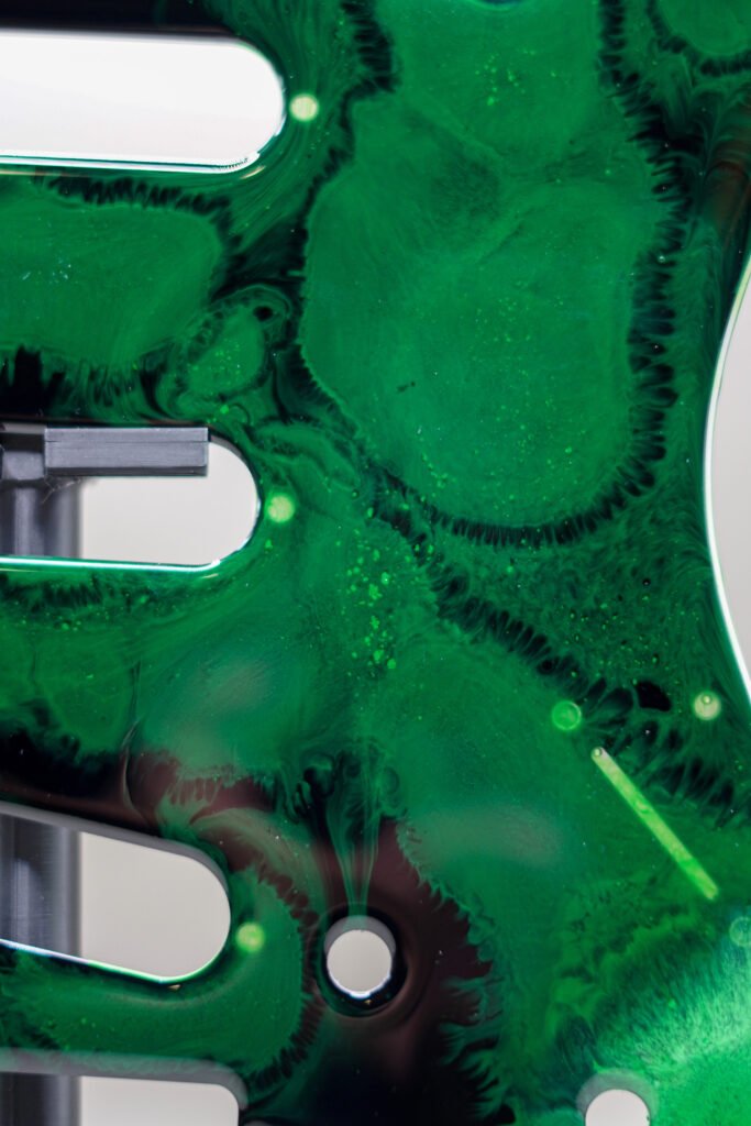 neon pulse – custom epoxy resin strat pickguard | one of one