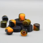 orange neon glow custom guitar knobs resin made