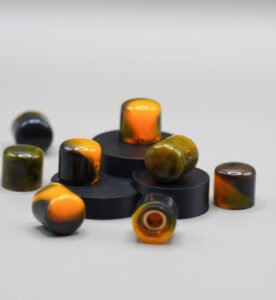 orange neon glow custom guitar knobs resin made