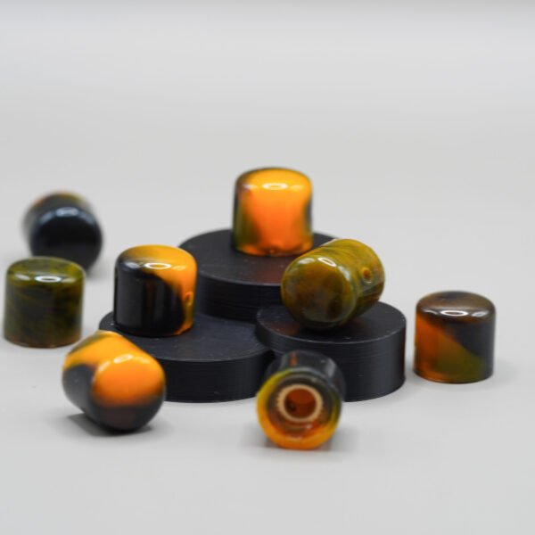 orange neon glow custom guitar knobs resin made