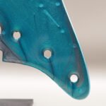 turquoise tide strat pickguard – blue & gold resin | one of one | custom strat upgrade |