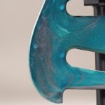 turquoise tide strat pickguard – blue & gold resin | one of one | custom strat upgrade |