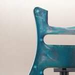 turquoise tide strat pickguard – blue & gold resin | one of one | custom strat upgrade |
