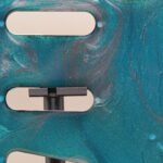 turquoise tide strat pickguard – blue & gold resin | one of one | custom strat upgrade |