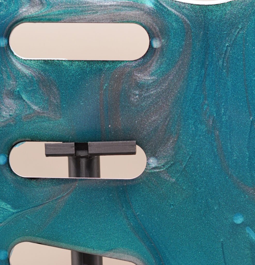 turquoise tide strat pickguard – blue & gold resin | one of one | custom strat upgrade |