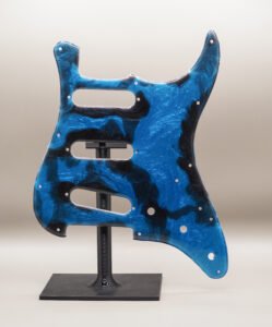 resin poured strat pickguard – “electric drift” | epoxica guitars™ | one of one art piece