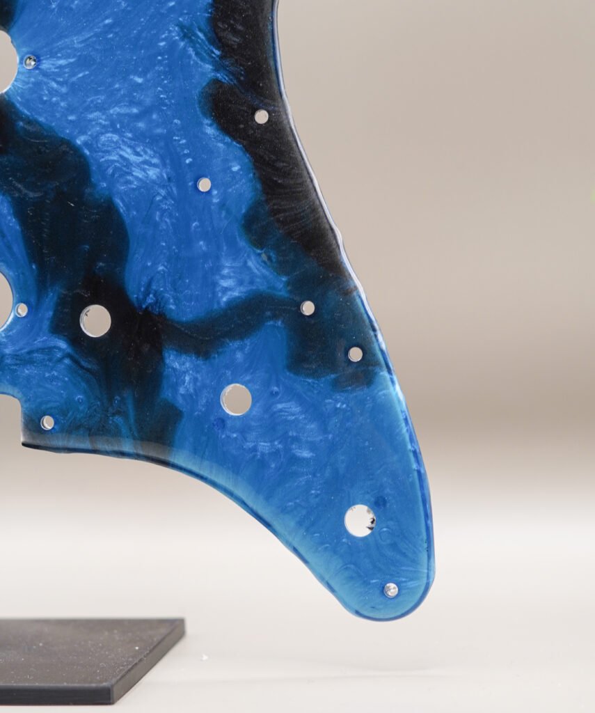 resin poured strat pickguard – “electric drift” | epoxica guitars™ | one of one art piece