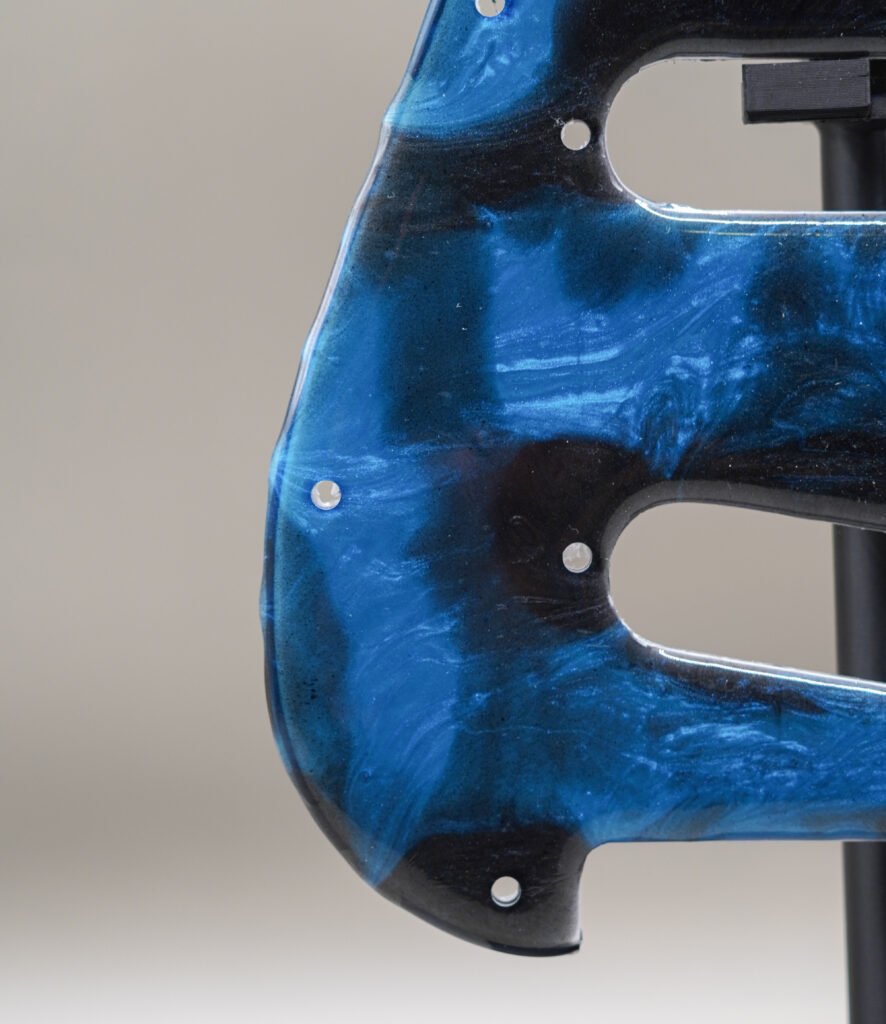 resin poured strat pickguard – “electric drift” | epoxica guitars™ | one of one art piece