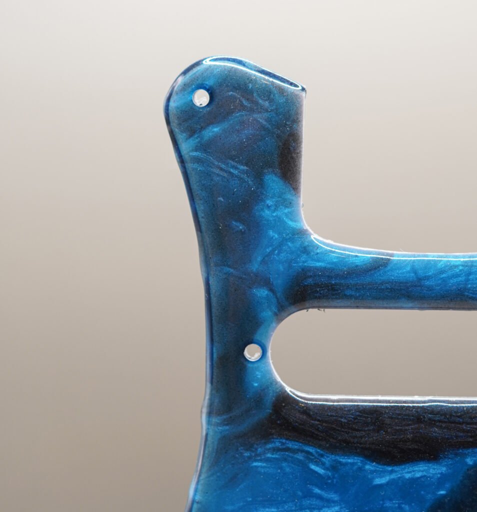 resin poured strat pickguard – “electric drift” | epoxica guitars™ | one of one art piece