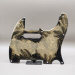 obsidian gold resin tele pickguard: black marble swirl
