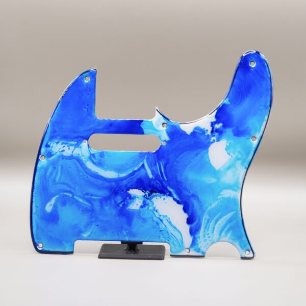 arctic flow printed tele pickguard – handcrafted resin pickguard for telecaster