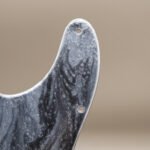 handcrafted resin telecaster pickguard: silver & black marble design