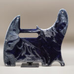 handcrafted resin tele pickguard: deep blue silver marble design