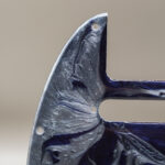handcrafted resin tele pickguard: deep blue silver marble design
