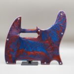 handcrafted resin tele pickguard: azure ember swirl, fender telecaster