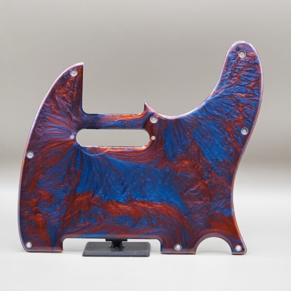 handcrafted resin tele pickguard: azure ember swirl, fender telecaster