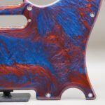 handcrafted resin tele pickguard: azure ember swirl, fender telecaster