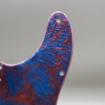 handcrafted resin tele pickguard: azure ember swirl, fender telecaster