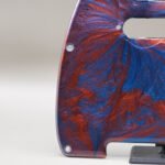 handcrafted resin tele pickguard: azure ember swirl, fender telecaster