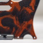 handcrafted resin tele pickguard: inferno ember copper & black guitar art