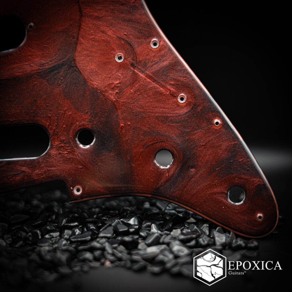 crimson flow epoxy resin pickguard