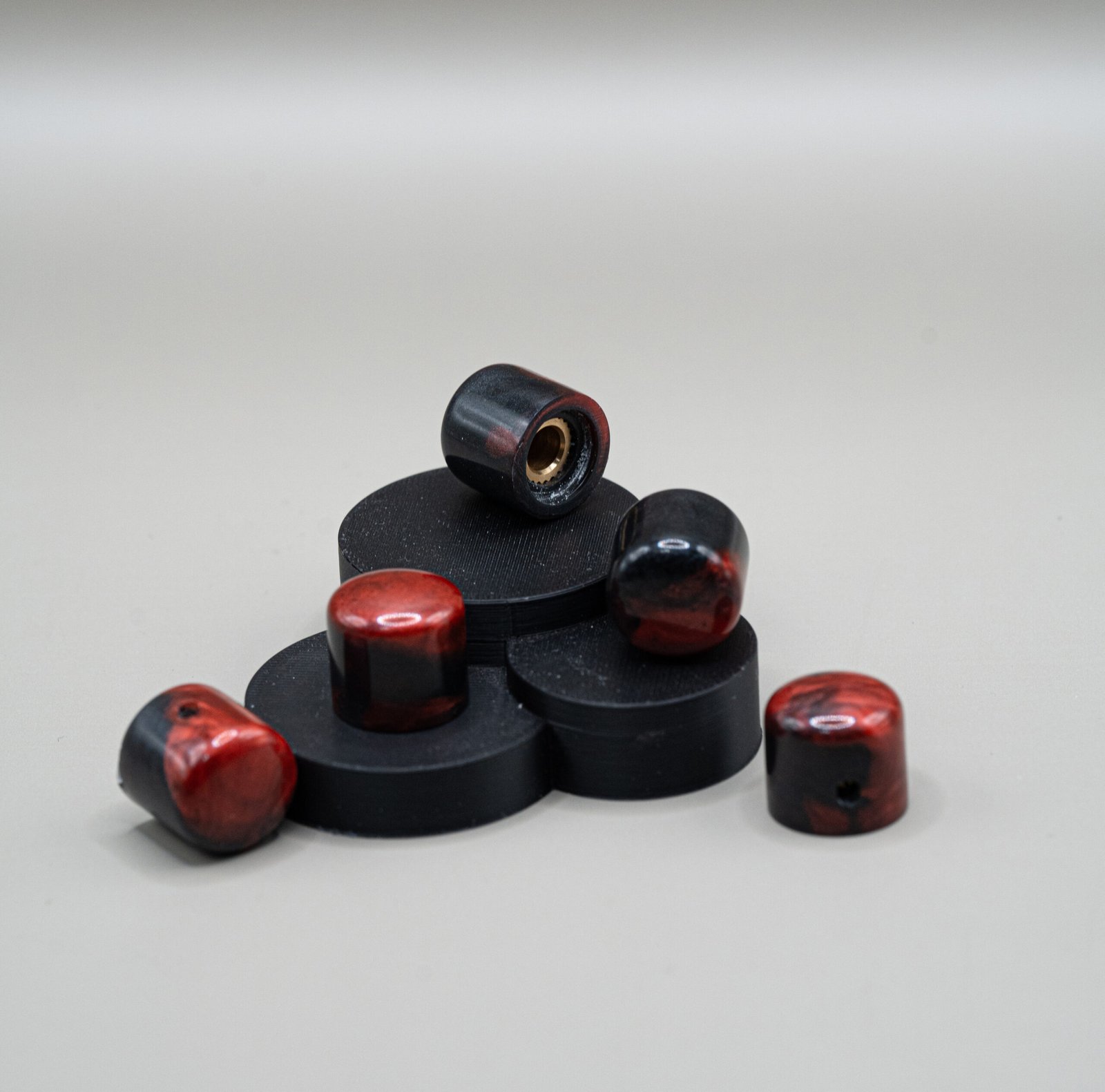 crimson eclipse epoxy resin guitar knobs