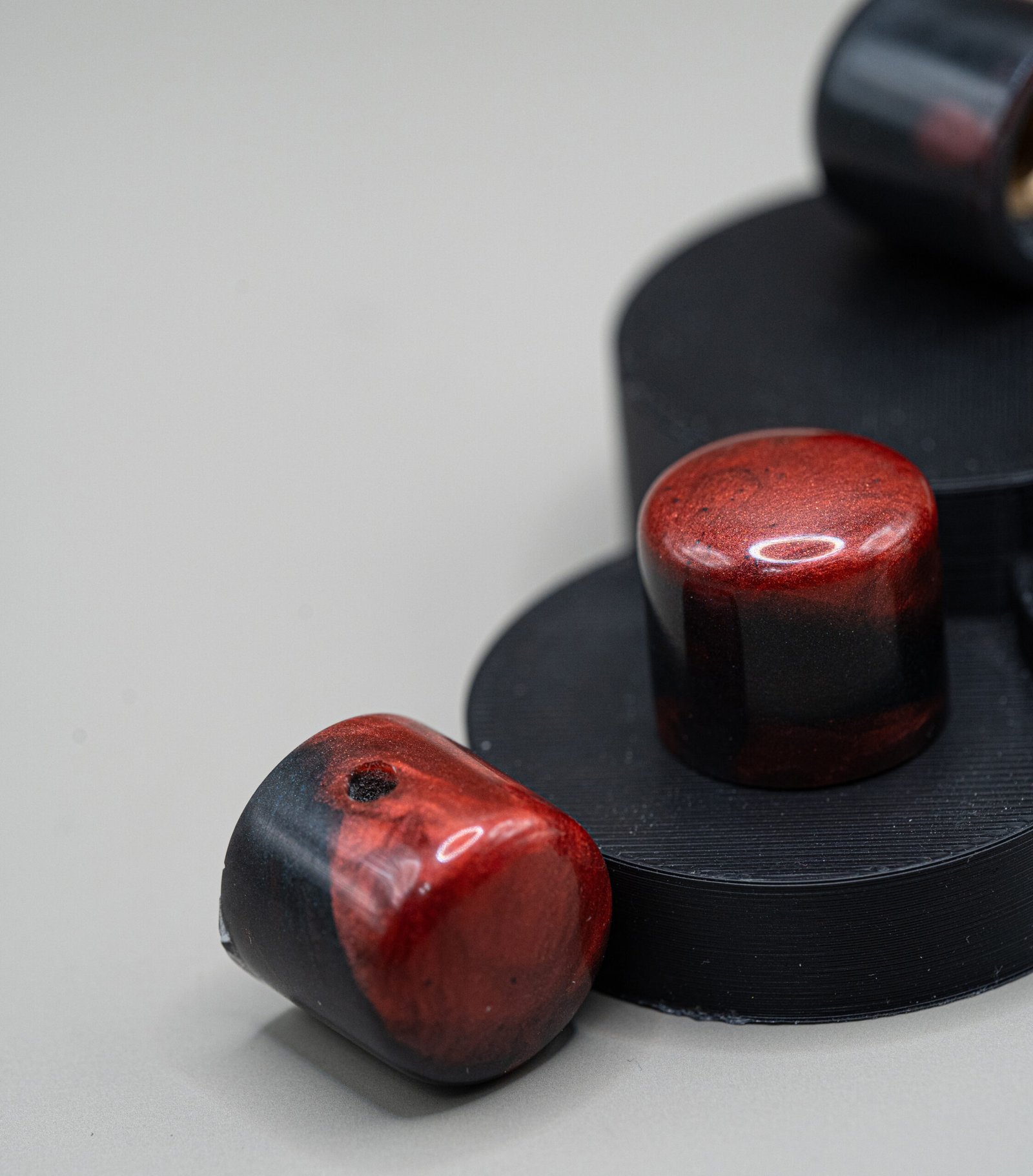 crimson eclipse epoxy resin guitar knobs