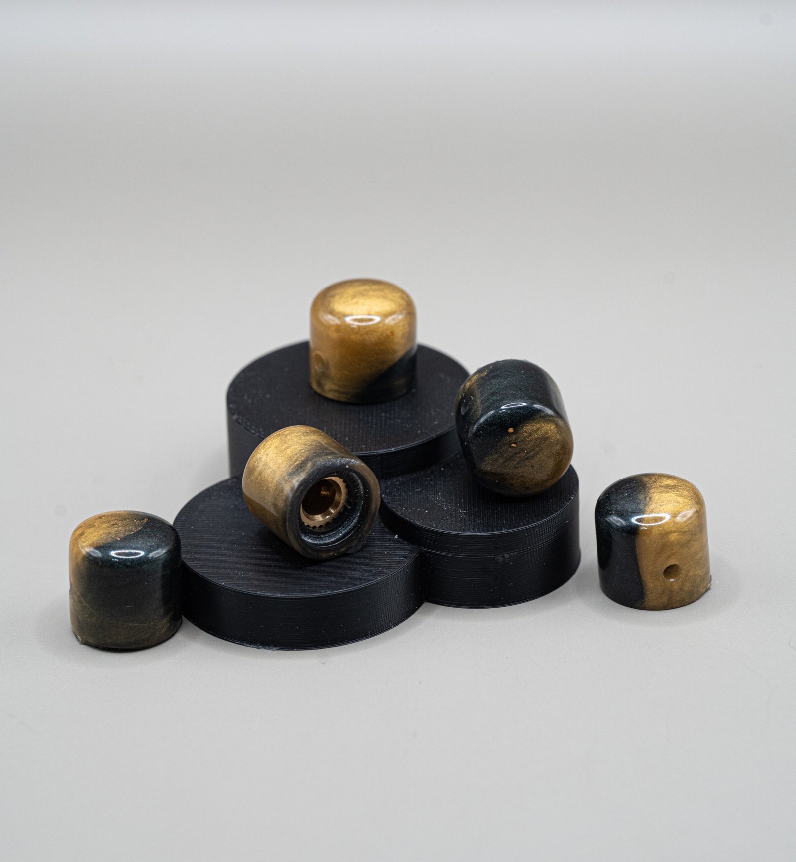 mayan obsidian epoxy resin guitar knobs