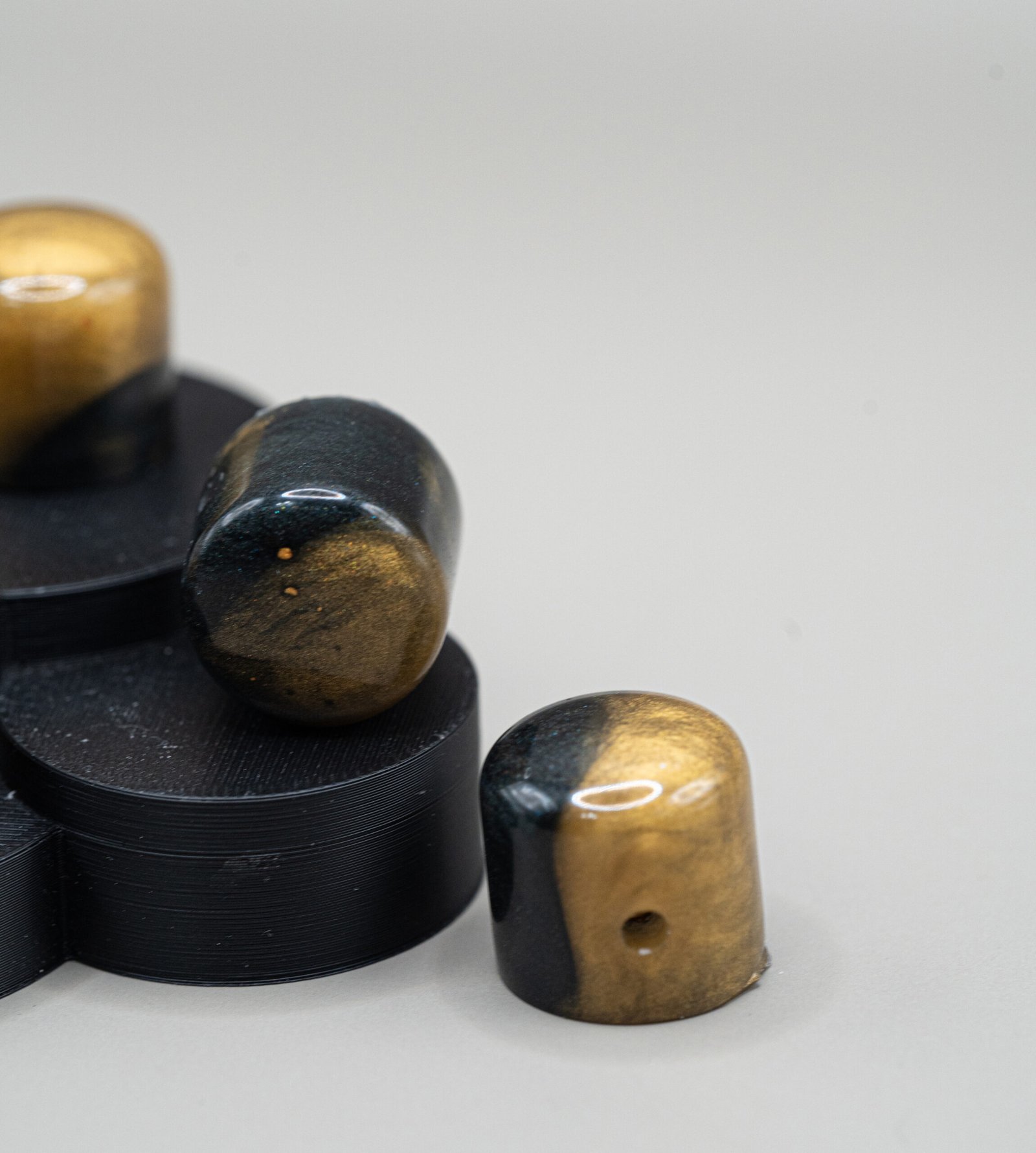 mayan obsidian epoxy resin guitar knobs