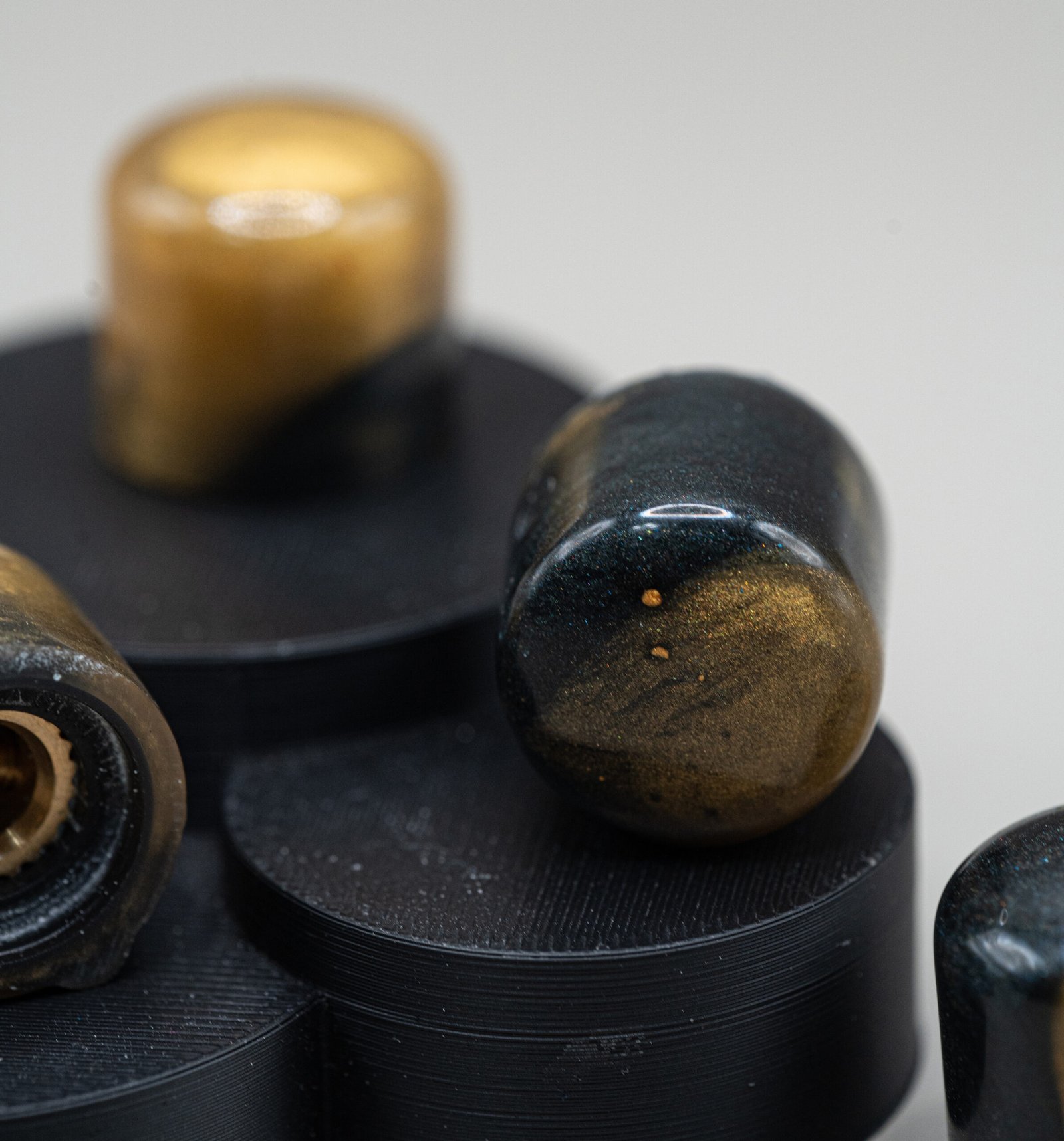 mayan obsidian epoxy resin guitar knobs