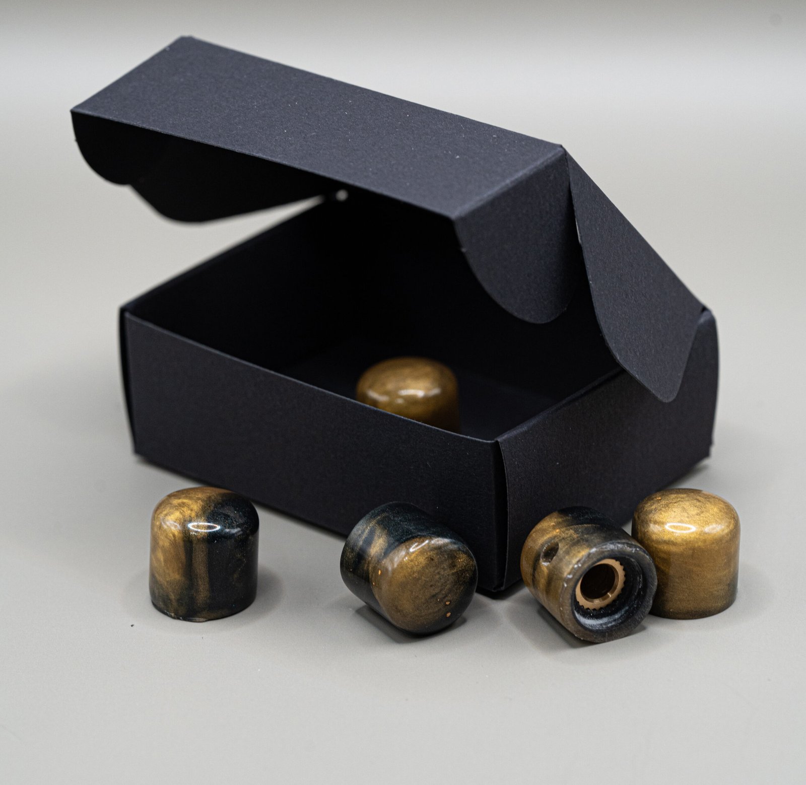 mayan obsidian epoxy resin guitar knobs